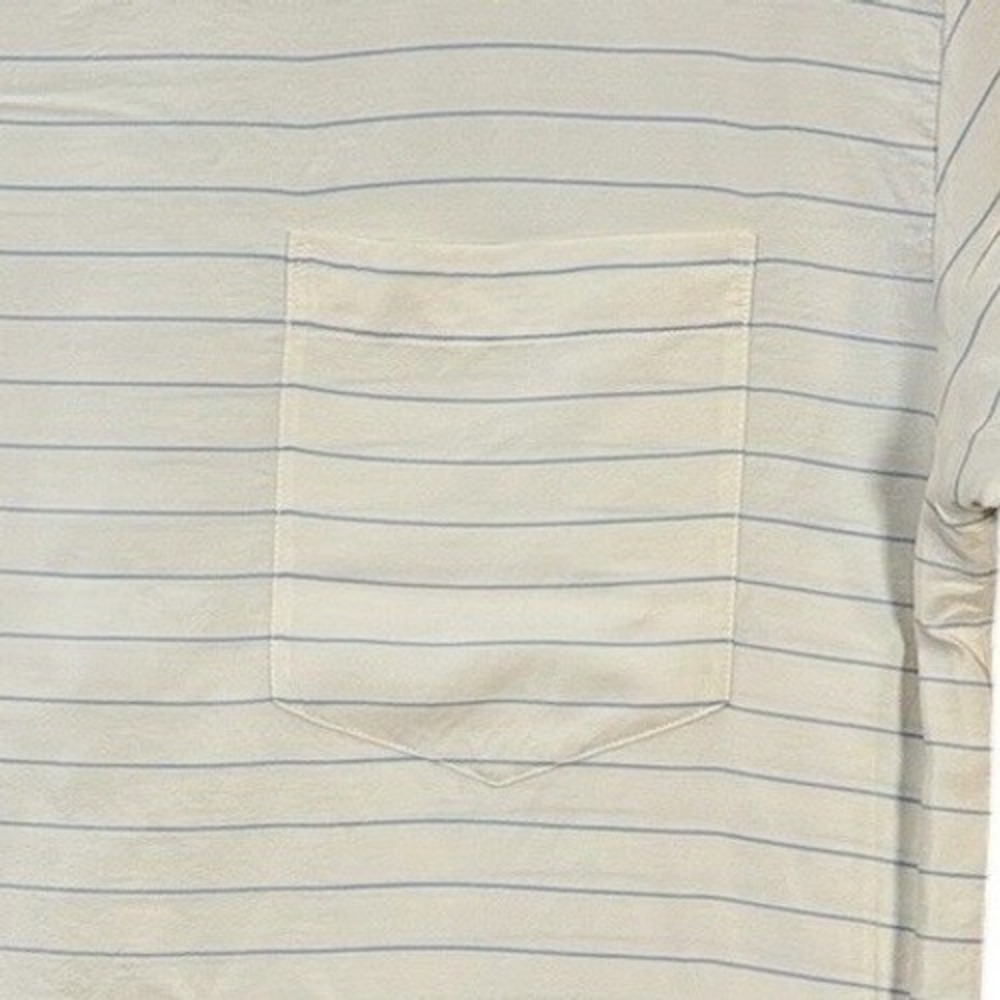 Ralph Lauren Womens Silk Top 6 Ivory Pinstripe Striped Nautical Coastal‎ - Picture 4 of 7